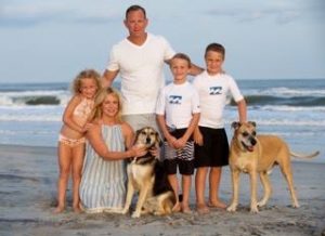 Matt and family at the beach