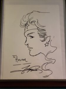 Signed drawing of Wonder Woman from George Perez